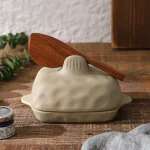 Butterdose Keramik Braun